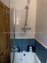 Main bath with overhead shower
