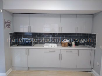 2022 Grey and White Kitchen with Undercounter Fridge and Freezer 